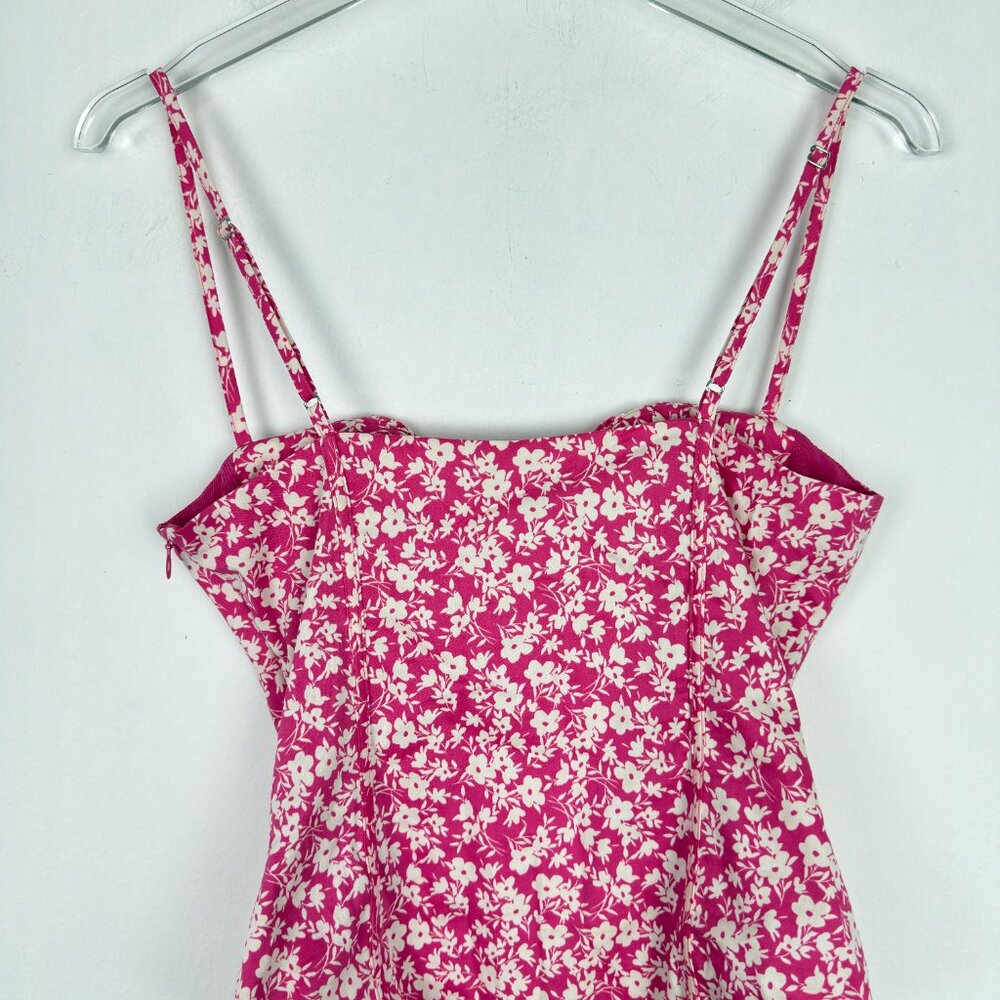 NWT Zara Floral Printed Corset Bodysuit Spaghetti Straps Pink Size Small S NEW - Picture 12 of 14